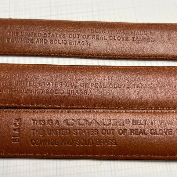 Trio of Vintage Coach Belts - Size Large in Red, Navy & Black - Picture 2 of 4